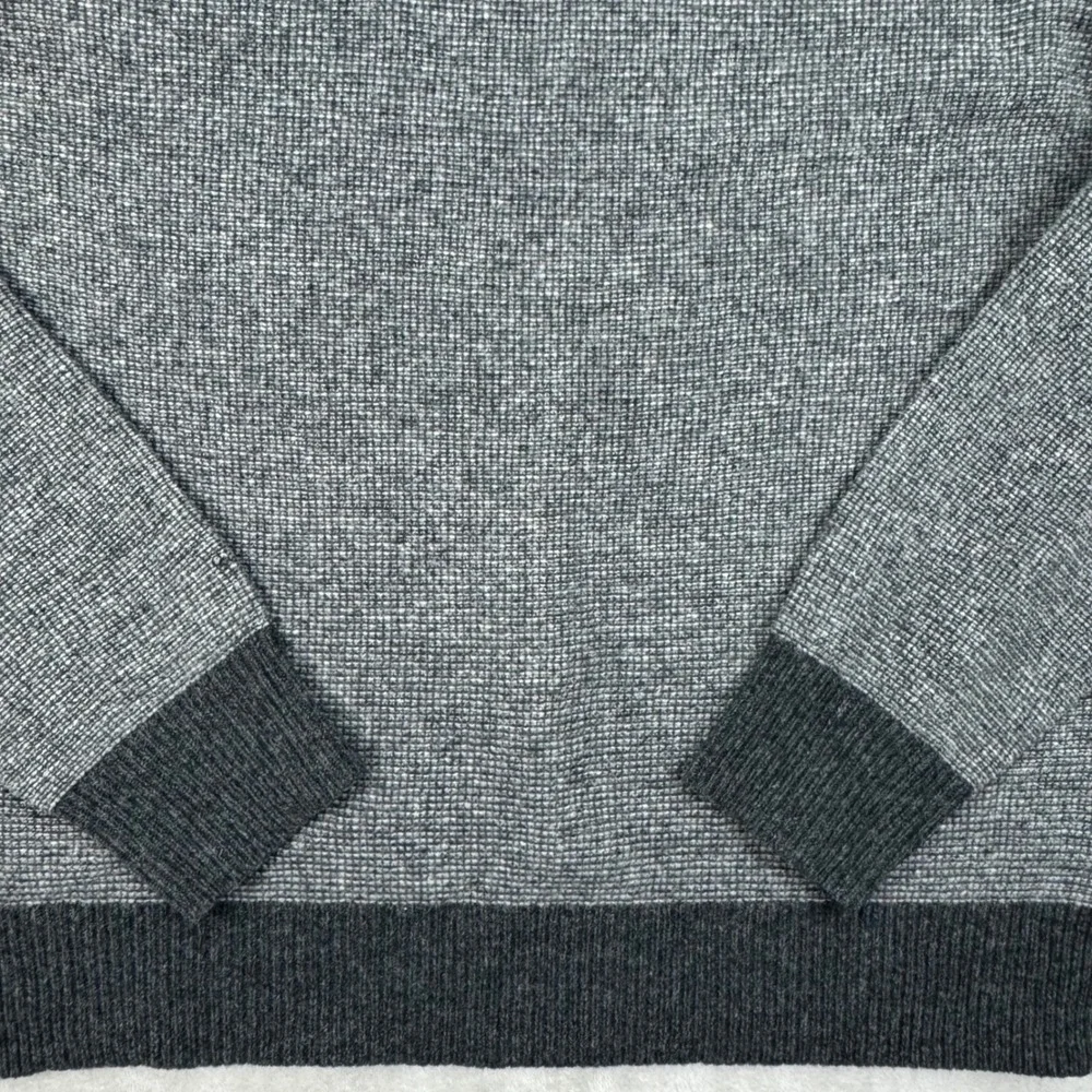 J Crew Sweater Mens XL Gray Regular Shawl Collar Wool Waffle Knit Pullover